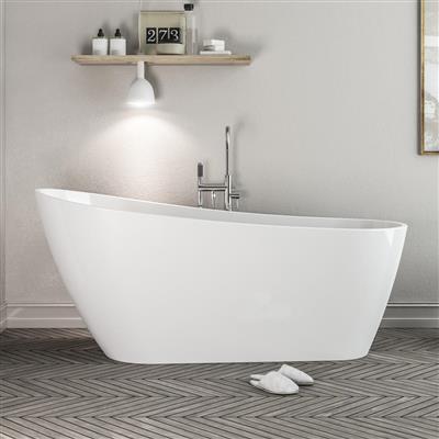 Wickham 1700 Slipper White Freestanding Bath Inc Waste